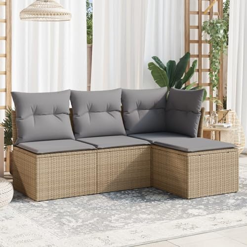 ShGaxin 4-TLG. Garten-Sofagarnitur mit Kissen Beige Poly Rattan, Lounge Gartenmöbel Set, Möbelsets, Balkon Möbel, Gartenlounge, Gartensofa - 3217499 ShGaxin 4-TLG. Garten-Sofagarnitur mit Kissen Beige Poly Rattan, Lounge Gartenmöbel Set, Möbelsets, Balkon Möbel, Gartenlounge, Gartensofa - 3217499 von ShGaxin
