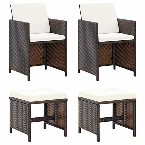ShGaxin 4-TLG. Gartenstuhl und Hocker Set Poly Rattan Braun, Gartenmöbel Sitzgruppe, Balkon Möbel, Gartenlounge Set, Terrassenmöbel, Balkonmöbel Set316780 ShGaxin 4-TLG. Gartenstuhl und Hocker Set Poly Rattan Braun, Gartenmöbel Sitzgruppe, Balkon Möbel, Gartenlounge Set, Terrassenmöbel, Balkonmöbel Set316780 von ShGaxin
