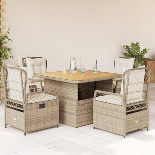 ShGaxin 5-TLG. Garten-Essgruppe mit Kissen Beige Poly Rattan, Esstisch Mit Stühlen Set, Gartenmöbel Sitzgruppe, Balkon Möbel, Gartenlounge Set, Terrassenmöbel, Balkonmöbel Set - 3262921 ShGaxin 5-TLG. Garten-Essgruppe mit Kissen Beige Poly Rattan, Esstisch Mit Stühlen Set, Gartenmöbel Sitzgruppe, Balkon Möbel, Gartenlounge Set, Terrassenmöbel, Balkonmöbel Set - 3262921 von ShGaxin