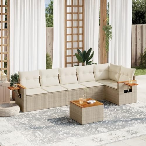 ShGaxin 7-TLG. Garten-Sofagarnitur mit Kissen Beige Poly Rattan, Lounge Gartenmöbel Set, Möbelsets, Balkon Möbel, Gartenlounge, Gartensofa - 3226835 ShGaxin 7-TLG. Garten-Sofagarnitur mit Kissen Beige Poly Rattan, Lounge Gartenmöbel Set, Möbelsets, Balkon Möbel, Gartenlounge, Gartensofa - 3226835 von ShGaxin
