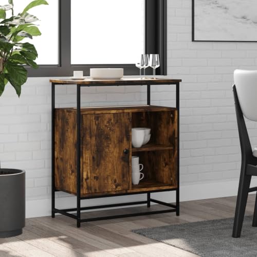 ShGaxin Anrichte Eiche Rauch 69 x 35 x 80 cm aus mehrschichtigem Holz, Anrichte und Buffet für Esszimmer, Wohnzimmer, Anrichte modern – 835546 von ShGaxin