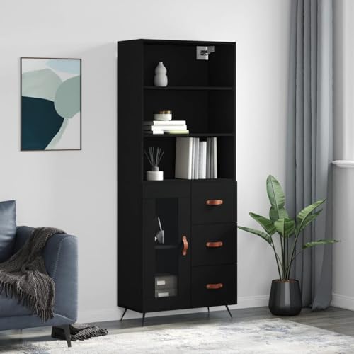 ShGaxin Anrichte schwarz 69,5 x 34 x 180 cm aus mehrschichtigem Holz, modernes Wohnzimmer, Anrichte und Buffet Esszimmer - 3189478 von ShGaxin