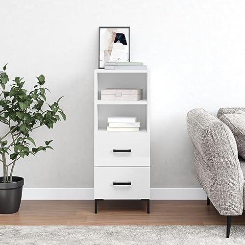 ShGaxin Anrichte weiß glänzend 34,5 x 34 x 90 cm aus mehrschichtigem Holz, Möbel, Schränke und Ablagefächer, Buffet und Sideboard-828670 von ShGaxin