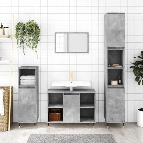 ShGaxin Badezimmerschrank Sperrholz grau Beton 30 x 30 x 100 cm Badmöbel Badmöbel Badmöbel Hilfsbad Säule Badmöbel von ShGaxin
