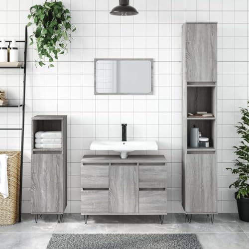 ShGaxin Badmöbel aus technischem Holz, Grau, Sonoma, 80 x 33 x 60 cm, Badezimmermöbel, Waschtischmöbel, Badezimmerschrank - 831658 ShGaxin Badmöbel aus technischem Holz, Grau, Sonoma, 80 x 33 x 60 cm, Badezimmermöbel, Waschtischmöbel, Badezimmerschrank - 831658 von ShGaxin