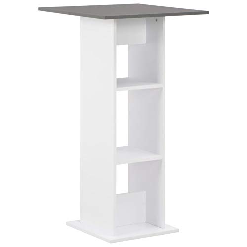 ShGaxin Bartisch, Stehtisch Küche, Tisch, Hochtisch, Bartische & -theken, Esstisch, Bar Tisch, Bar Table, Weiß und Anthrazitgrau 60x60x110 cm von ShGaxin