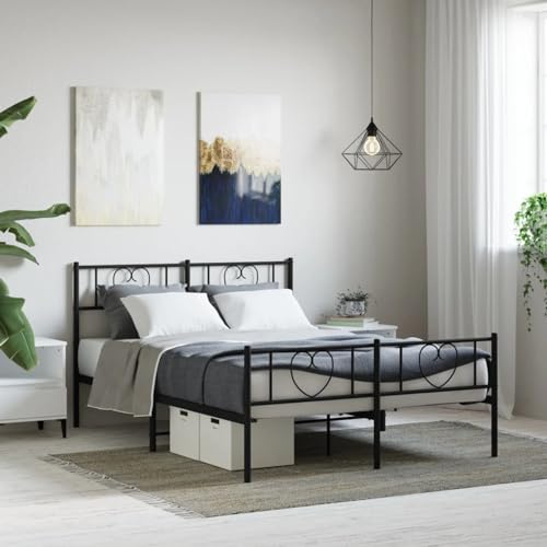 ShGaxin Bettgestell mit Kopf- und Fußteil Metall Schwarz 120x190 cm, Bett, Bettrahmen, Gästebett, Bed Frame, Jugendbett, Familienbett, Bett Gestell, Schlafzimmer Bett 355478 ShGaxin Bettgestell mit Kopf- und Fußteil Metall Schwarz 120x190 cm, Bett, Bettrahmen, Gästebett, Bed Frame, Jugendbett, Familienbett, Bett Gestell, Schlafzimmer Bett 355478 von ShGaxin