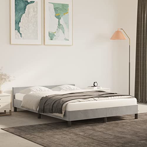 ShGaxin Bettgestell mit Kopfteil, Bett, Bettrahmen, Gästebett, Bed Frame, Jugendbett, Jugendzimmer Komplett Set, Hellgrau 140x190 cm Samt ShGaxin Bettgestell mit Kopfteil, Bett, Bettrahmen, Gästebett, Bed Frame, Jugendbett, Jugendzimmer Komplett Set, Hellgrau 140x190 cm Samt von ShGaxin