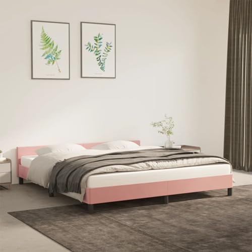 ShGaxin Bettgestell mit Kopfteil Rosa 180x200 cm Samt, Bett, Bed Frame, Familienbett, Bettrahmen, Bett Gestell, Bett Rahmengestell, Schlafzimmer Bett - 347590 von ShGaxin