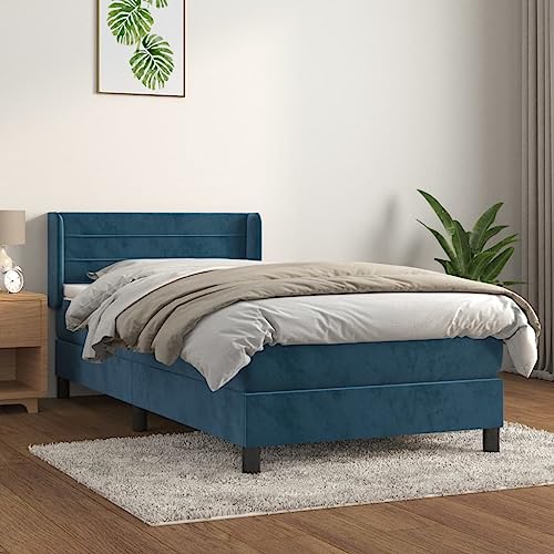 ShGaxin Boxspringbett mit Matratze Dunkelblau 90x200 cm Samt, Bed Frame, Bettrahmen, Jugendbett, Schlafzimmer Bett - 3131001 von ShGaxin