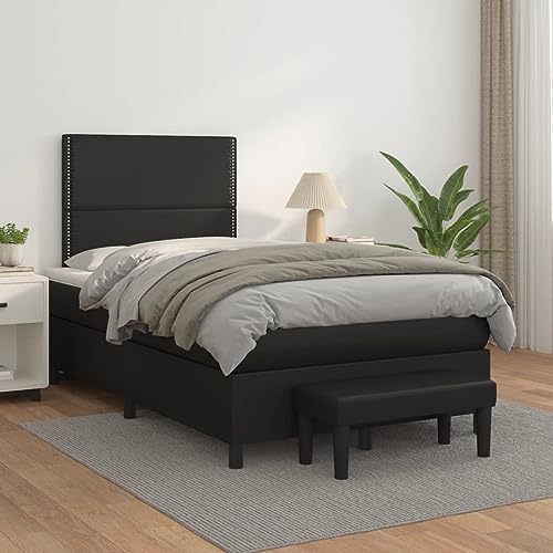 ShGaxin Boxspringbett mit Matratze Schwarz 120x200 cm Kunstleder, Bett, Bettgestell, Jugendbett, Schlafzimmer Bett, Bed Frame - 3137593 von ShGaxin