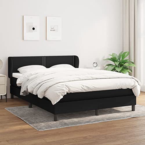 ShGaxin Boxspringbett mit Matratze Schwarz 140x190 cm Stoff, Bett, Bettgestell, Jugendbett, Schlafzimmer Bett, Bed Frame - 3126159 von ShGaxin