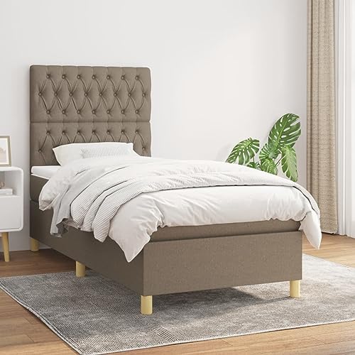 ShGaxin Boxspringbett mit Matratze Taupe 90x200 cm Stoff, Bett, Bettgestell, Jugendbett, Schlafzimmer Bett, Bed Frame - 3142549 von ShGaxin