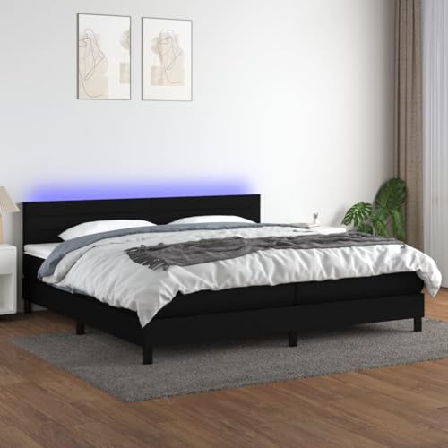 ShGaxin Boxspringbett mit Matratze & Schwarz 200x200 cm Stoff, Bett, Bettgestell, Jugendbett, Schlafzimmer Bett, Bed Frame - 3133263 von ShGaxin