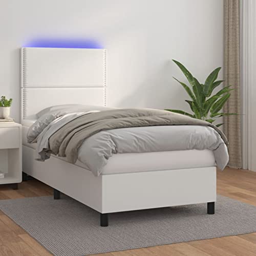 ShGaxin Boxspringbett mit Matratze & Weiß 90x200 cm Kunstleder, Bett, Bettgestell, Jugendbett, Schlafzimmer Bett, Bed Frame 3135862 von ShGaxin