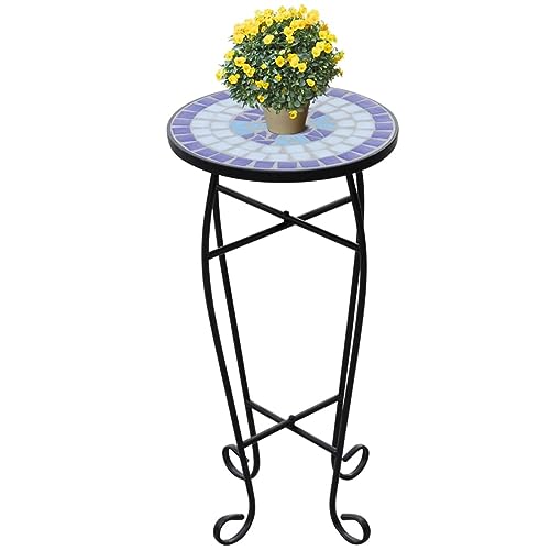 ShGaxin Couchtisch für Pflanzen, Modell Mosaik, Blau und Weiß, Couchtisch, für den Außenbereich, Couchtisch für Wohnzimmer, 41128 von ShGaxin