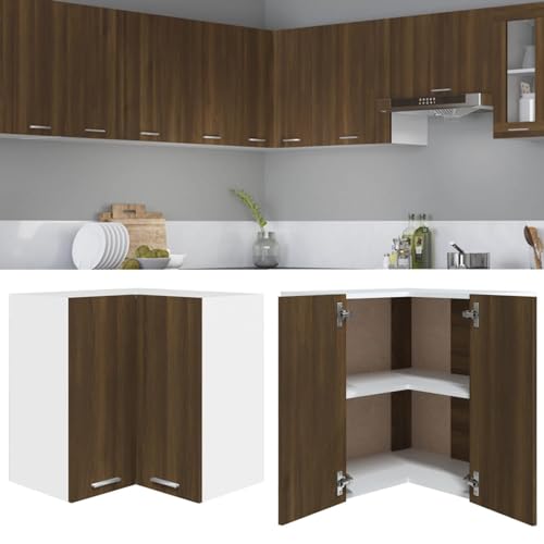 ShGaxin Eckhängeschrank | Modularer Schrank | Hängeschrank | Mehrzweckschrank | Sperrholz Eiche Braun 57 x 57 x 60 cm von ShGaxin