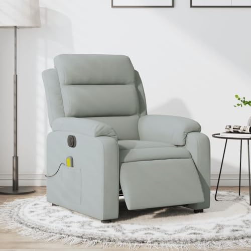 ShGaxin Elektrischer Massagesessel, neigbar, hellgrau, Samt, Massagesessel, professioneller Massagesessel, Relax-Massagesessel (SPU:3205081) von ShGaxin
