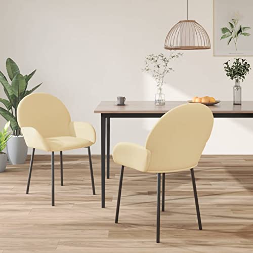ShGaxin Esszimmerstühle 2 STK. Creme Samt, Essstuhl, Esstisch Stühle, Stühle Esszimmer, Küchenstühle, Schlafzimmerstuhl, Dinning Chair, Konferenzzimmer Stühle - 344772 von ShGaxin