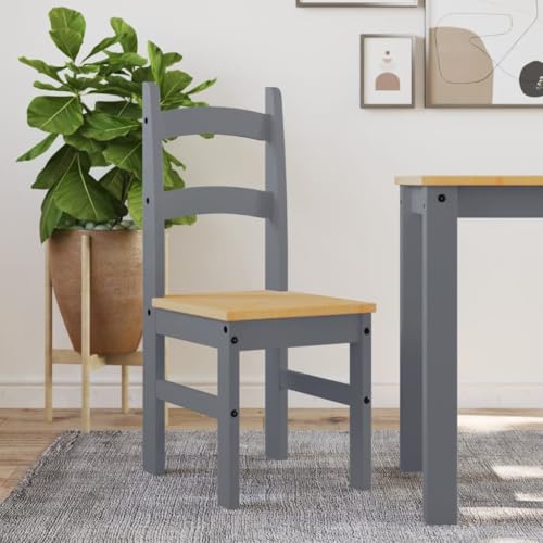 ShGaxin Esszimmerstühle 2er Set Massivholz Kiefer grau 40x46x99 cm von ShGaxin