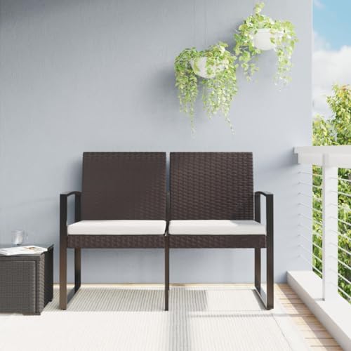 ShGaxin Gartenbank 2-Sitzer mit Kissen Braun PP-Rattan Terrassenmöbel, Wetterfeste Bank, Outdoor Bank, Parkbank, Garten Banken, Deko Bank, Gartenmöbel - 360210 ShGaxin Gartenbank 2-Sitzer mit Kissen Braun PP-Rattan Terrassenmöbel, Wetterfeste Bank, Outdoor Bank, Parkbank, Garten Banken, Deko Bank, Gartenmöbel - 360210 von ShGaxin