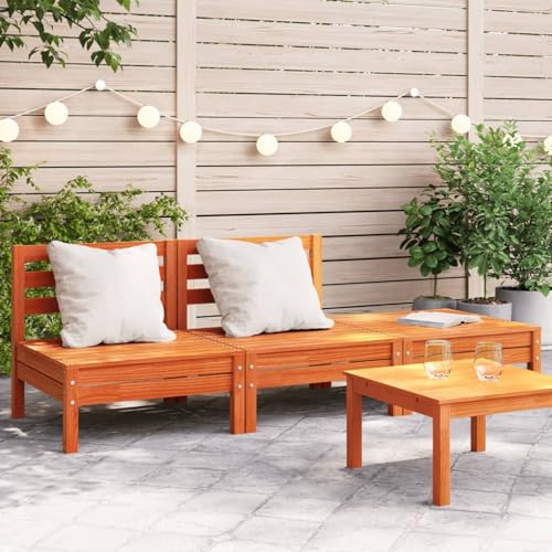 ShGaxin Gartensofa 3-Sitzer Wachsbraun Massivholz Kiefer, Gartenlounge, Terrassenmöbel, Balkonmöbel, Terrassen Sofa, Gartenmöbel - 838037 von ShGaxin