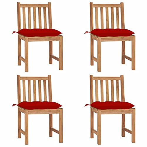 ShGaxin Gartenstühle 4 STK. mit Kissen, Gartenmöbel, Balkonstühle, Hochlehner, Balkonmöbel, Balkon Stuhl, Bistrostuhl, Garten Stühle, Armlehnenstuhl, Massivholz Teak ShGaxin Gartenstühle 4 STK. mit Kissen, Gartenmöbel, Balkonstühle, Hochlehner, Balkonmöbel, Balkon Stuhl, Bistrostuhl, Garten Stühle, Armlehnenstuhl, Massivholz Teak von ShGaxin