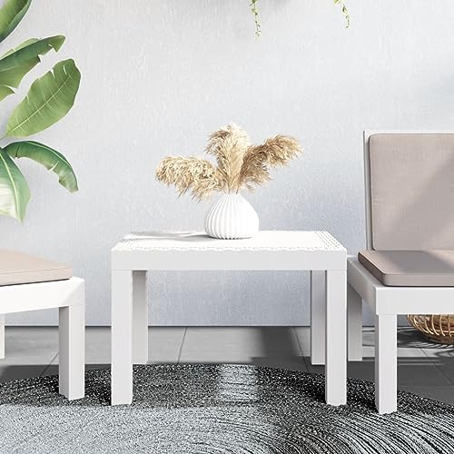 ShGaxin Gartentisch Weiß 59x47x40 cm PP Terrassentisch, Esstisch Garten, Balkontisch, Gartenesstisch, Gartenmöbel, Partytisch, 364728 von ShGaxin