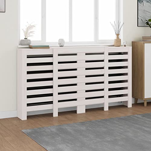 ShGaxin Heizkörperverkleidung, Heizung Abdeckung, Radiator Cover, Heizungsabdeckung, Abdeckung Heizung, Heizkörper Verkleidungen, Weiß 210x21x85 cm Massivholz Kiefer von ShGaxin