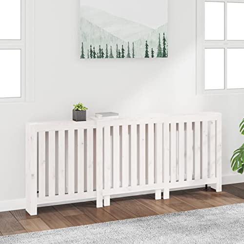 ShGaxin Heizkörperverkleidung, Heizung Abdeckung, Radiator Cover, Heizungsabdeckung, Heizkörper Verkleidungen, Abdeckung Heizung, Weiß 210x21x85 cm Massivholz Kiefer von ShGaxin
