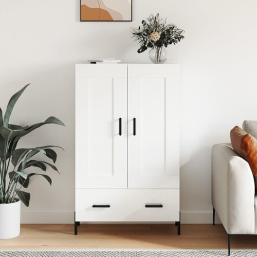 ShGaxin Highboard Highboard aus Holz weiß glänzend 69,5 x 31 x 115 cm Sideboard Wohnzimmer Sideboard Eingangsbereich Sideboard Küche Vitrinen Wohnzimmer Hilfsmöbel 830334 von ShGaxin