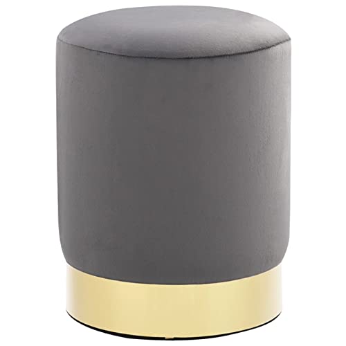 ShGaxin Hocker, Sitzhocker, Fußhocker, Sofahocker, Fuß Hocker, Couch Hocker, Stool, Footstool, Dunkelgrau und Golden Samt von ShGaxin