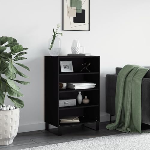 ShGaxin Hohe Anrichte aus technischem Holz, Schwarz, 57 x 35 x 90 cm, Sideboards für Wohnzimmer, Sideboard, Eingang, Küche, Vitrinen für Wohnzimmer, Beistellmöbel 827237 von ShGaxin
