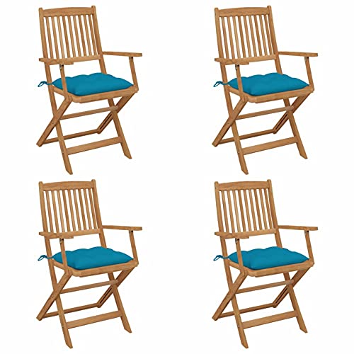 ShGaxin Klappbare Gartenstühle 4 STK. mit Kissen, Gartenmöbel, Balkonstühle, Chair Outdoor, Balkonset, Bistrostuhl, Balkonmöbel, Essstühle, Garten Stühle, Armlehnenstuhl, Massivholz Akazie ShGaxin Klappbare Gartenstühle 4 STK. mit Kissen, Gartenmöbel, Balkonstühle, Chair Outdoor, Balkonset, Bistrostuhl, Balkonmöbel, Essstühle, Garten Stühle, Armlehnenstuhl, Massivholz Akazie von ShGaxin