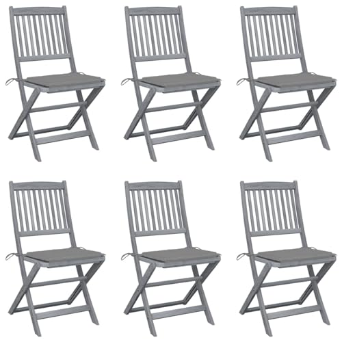 ShGaxin Klappbare Gartenstühle 6 STK. mit SitzKissen, Gartenmöbel, Balkonstühle, Hochlehner, Balkonmöbel, Bistrostuhl, Garten Stühle, Sit Möbel, Armlehnenstuhl, Massivholz Akazie ShGaxin Klappbare Gartenstühle 6 STK. mit SitzKissen, Gartenmöbel, Balkonstühle, Hochlehner, Balkonmöbel, Bistrostuhl, Garten Stühle, Sit Möbel, Armlehnenstuhl, Massivholz Akazie von ShGaxin