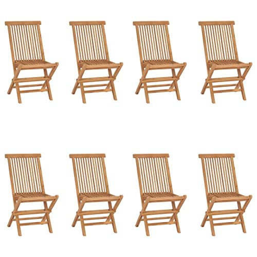 ShGaxin Klappbare Gartenstühle 8 STK Hochlehner, Campingstühle, Lehnstühle, Wetterfest Stuhl, Garden Chair, Massivholz Teak von ShGaxin