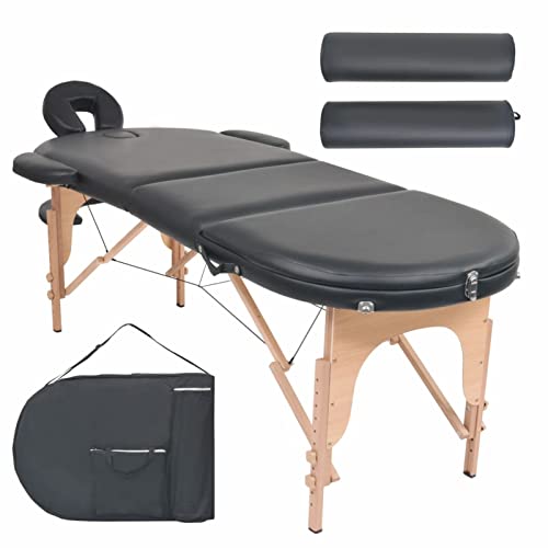 ShGaxin Massageliege Klappbar 4 cm Polsterung 2 Nackenrollen Schwarz, Massageliege, Massage Bett, Massage Table, Behandlungsliege, Massage Liegestisch, Therapieliege ShGaxin Massageliege Klappbar 4 cm Polsterung 2 Nackenrollen Schwarz, Massageliege, Massage Bett, Massage Table, Behandlungsliege, Massage Liegestisch, Therapieliege von ShGaxin