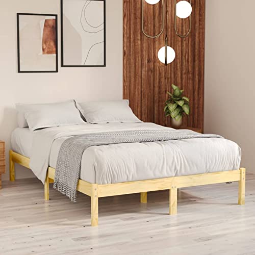 ShGaxin Massivholzbett 135x190 cm, Familienbett, Bed Frame, Bettstell, Bettrahmen, Jugendbett, Schlafzimmer Bett, Bettgestell - 809992 von ShGaxin