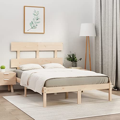 ShGaxin Massivholzbett 140x190 cm, Familienbett, Bed Frame, Bettstell, Bettrahmen, Jugendbett, Schlafzimmer Bett, Bettgestell - 3104653 von ShGaxin