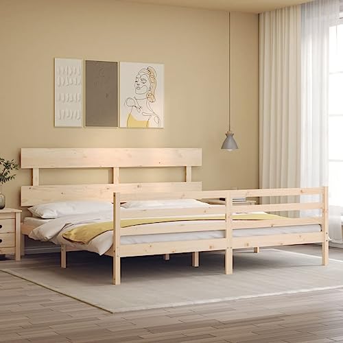 ShGaxin Massivholzbett mit Kopfteil 200x200 cm, Familienbett, Bed Frame, Bettstell, Bettrahmen, Jugendbett, Schlafzimmer Bett, Bettgestell - 3195111 ShGaxin Massivholzbett mit Kopfteil 200x200 cm, Familienbett, Bed Frame, Bettstell, Bettrahmen, Jugendbett, Schlafzimmer Bett, Bettgestell - 3195111 von ShGaxin
