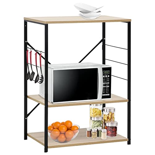 ShGaxin Mikrowellenschrank, Küchenmöbel, Mikrowellenschrank, Küchenregal, Mikrowellenregal, Küchenorganizer, Spanplatte Schwarz und Eiche 60 x 39,6 x 79,5 cm ShGaxin Mikrowellenschrank, Küchenmöbel, Mikrowellenschrank, Küchenregal, Mikrowellenregal, Küchenorganizer, Spanplatte Schwarz und Eiche 60 x 39,6 x 79,5 cm von ShGaxin