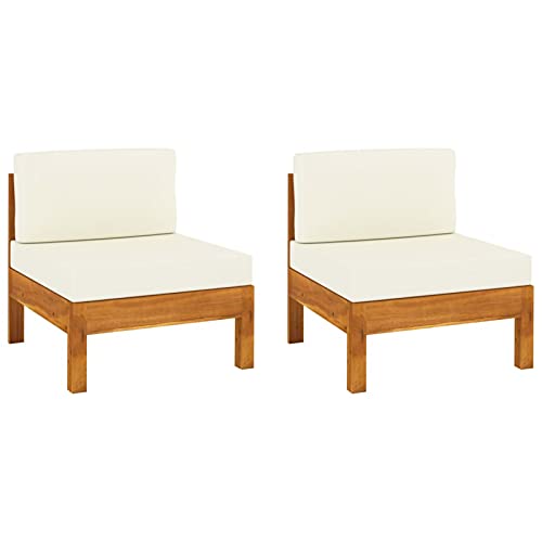 ShGaxin Mittelsofas 2 STK. mit Cremeweißen Kissen Massivholz Akazie, Gartenlounge, Terrassenmöbel, Balkonmöbel, Terrassen Sofa, Gartenmöbel, 310638 ShGaxin Mittelsofas 2 STK. mit Cremeweißen Kissen Massivholz Akazie, Gartenlounge, Terrassenmöbel, Balkonmöbel, Terrassen Sofa, Gartenmöbel, 310638 von ShGaxin