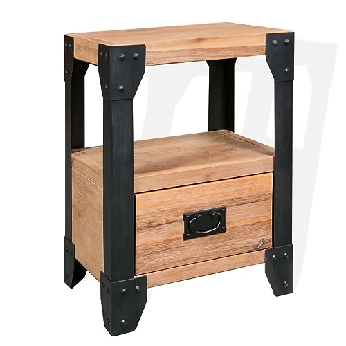 ShGaxin Nachttisch, Nachtschrank, Nachtkästchen, Nachtkommode, Bedside Table, Nacht Tisch, Akazienholz Massiv Stahl 40 x 30 x 54 cm ShGaxin Nachttisch, Nachtschrank, Nachtkästchen, Nachtkommode, Bedside Table, Nacht Tisch, Akazienholz Massiv Stahl 40 x 30 x 54 cm von ShGaxin