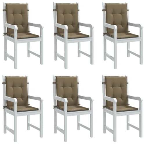ShGaxin Niedriglehner-Auflagen 6 STK. Melange Taupe 100x50x4 cm Stoff, Liegenauflage, Auflage Gartenliege, Sitzkissen Gartenmöbel, Bankauflage, Stuhlauflage Für Hochlehner, Sitzauflagen - 4002471 von ShGaxin
