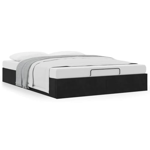 ShGaxin Ottoman-Bett ohne Matratze Schwarz 140x200 cm Samt, Bett, Bed Frame, Familienbett, Bettrahmen, Bett Gestell, Bett Rahmengestell, Schlafzimmer Bett - 3310969 von ShGaxin