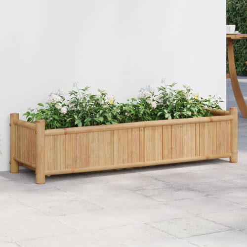ShGaxin Pflanzkübel 100x30x25 cm Bambus, Blumentopf Gross, Blumenkasten Balkon, übertopf, Pflanzkasten, Flowerpot, Kräuterbeet Für Die Küche, Vertikalbeet - 366461 von ShGaxin
