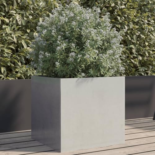 ShGaxin Pflanzkübel Silbern 42x40x39 cm Edelstahl, Blumentopf Draussen, Blumenkübel, Pflanzkübel, Übertopf, Pflanzentopf, Blumenkasten, Flower Pot, Pflanztrog, Flowerpot - 841555 von ShGaxin