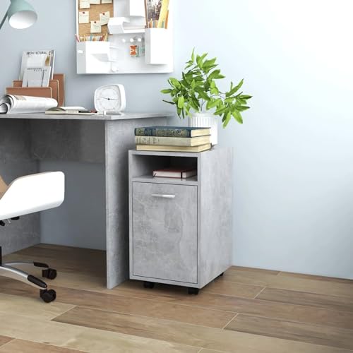 ShGaxin Rollschrank Rollschrank Sperrholz Betongrau 33x38x60 cm Sideboard Eingangsbereich Wohnzimmerschrank Vitrinen Wohnzimmer Beistellmöbel 803051 von ShGaxin