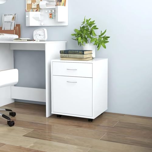 ShGaxin Rollschrank aus Sperrholz, weiß, 45 x 38 x 54 cm, für den Flur, Sideboard, Wohnzimmermöbel, Aufbewahrungsmöbel - SPU:808440 von ShGaxin