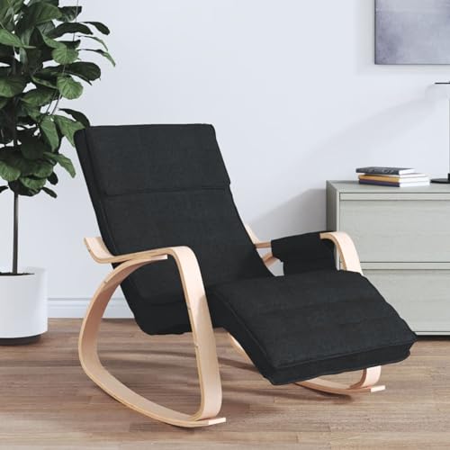 ShGaxin Schaukelstuhl Schwarz Stoff Schaukelsessel, Sessel Wohnzimmer, Stillsessel, Schwingsessel, Ohrensessel, Tv Sessel, Rocking Chair, Relaxsessel - 351077 ShGaxin Schaukelstuhl Schwarz Stoff Schaukelsessel, Sessel Wohnzimmer, Stillsessel, Schwingsessel, Ohrensessel, Tv Sessel, Rocking Chair, Relaxsessel - 351077 von ShGaxin